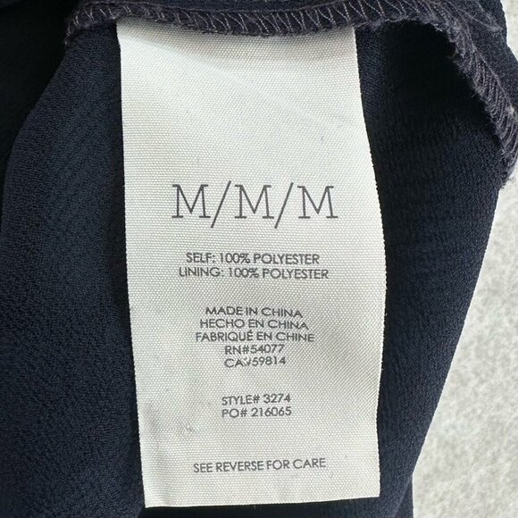 Cabi Blouse Size M Foulard Top Diamond Print Layered Peplum Slit Back Blue - Picture 8 of 10